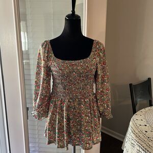 Melloday Women’s Top Medium Floral Smocked